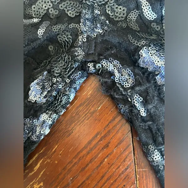 7 For All Mankind Sequin Embellished Skinny Jeans Black Blue Size 25 - Image 4