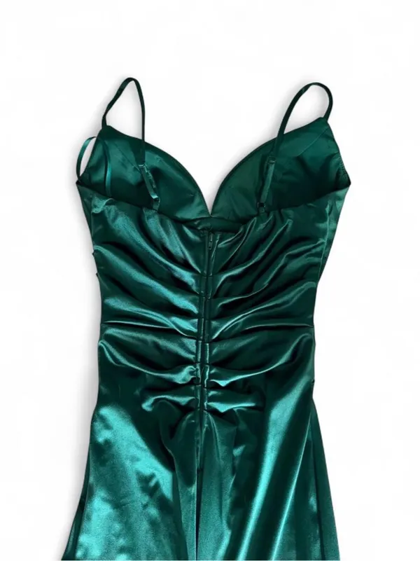 Windsor Emerald Green Satin Mermaid Formal Gown Dress XS - Image 6