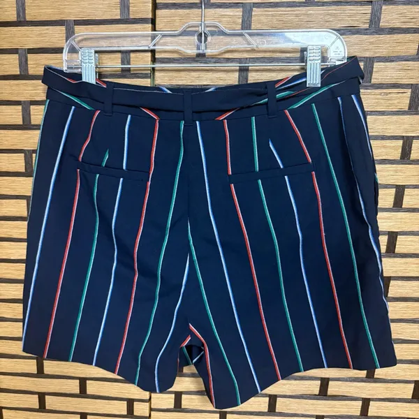 Banana Republic Navy Belted Stripe Shorts Size 10‎ - Image 2