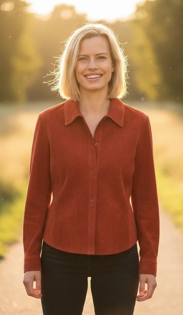Margaret Godfrey Rust Suede Button - Image 2