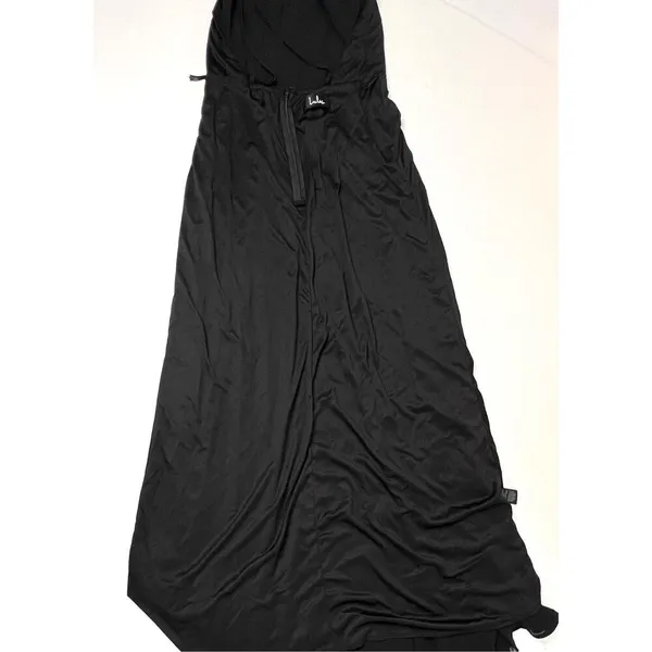 Lulu's Black Criss Cross Back Chiffon A-line Long Maxi Dress SMALL Pageant Prom‎ - Image 11