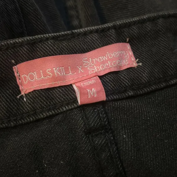 DOLLS KILL X STRAWBERRY SHORTCAKE PATCHED WITH LOVE CARGO PANTS size M - Image 4