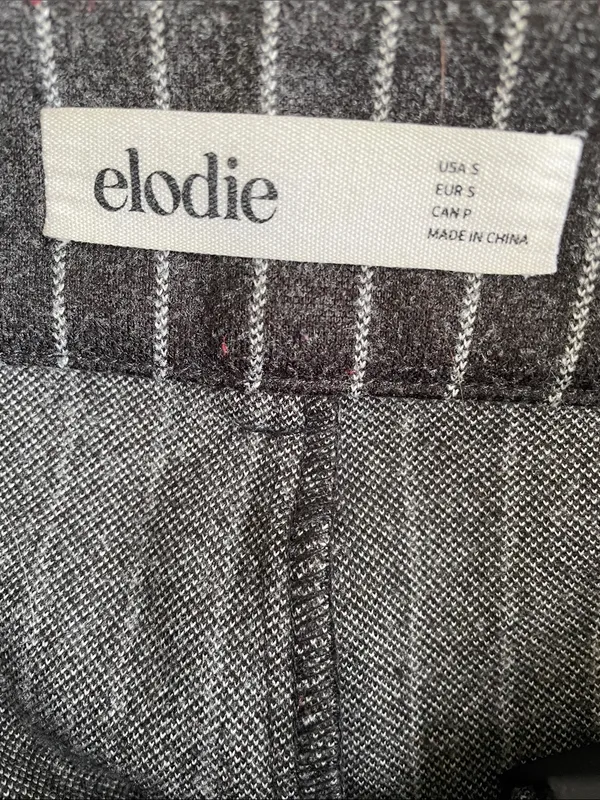 Elodie Charcoal Grey Pinstripe Wide-Leg Dress Pants - Image 4