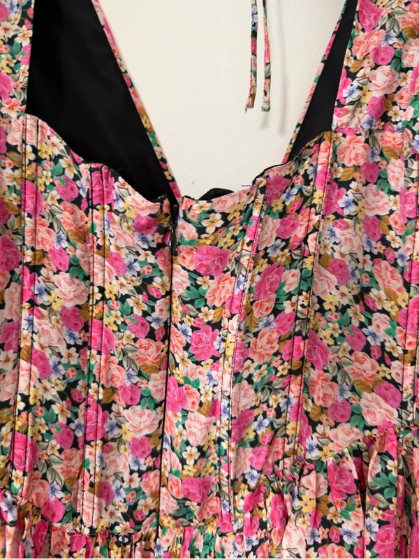 For Love and Lemons Paulina Mini Dress in Pink Floral Size XS Bustier Style - Image 12