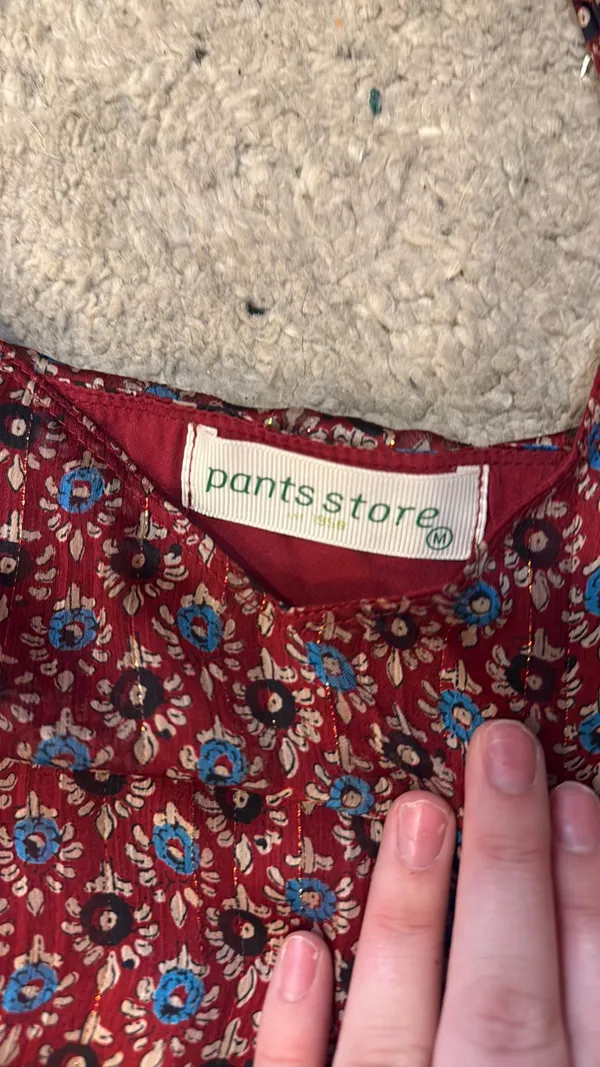 Pants Store Boho Red Floral Matching Set - Image 4