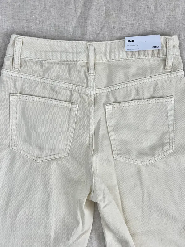 Vervet Distressed Crop Ivory Jeans - Image 6