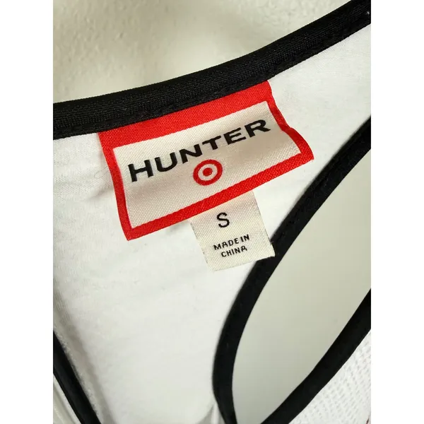 Hunter for Target White Mesh Tennis Dress Black Trim Racerback Small - Image 3