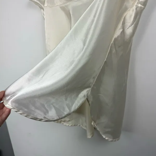 Vtg Y2K Cinema Etoile Satin Slip Cami Tank Embellished Lace Sz Large - Image 12