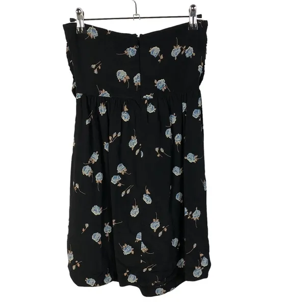 For Love and Lemons Black Tie‎ Front Blue Floral Strapless Mini Dress XS - Image 2