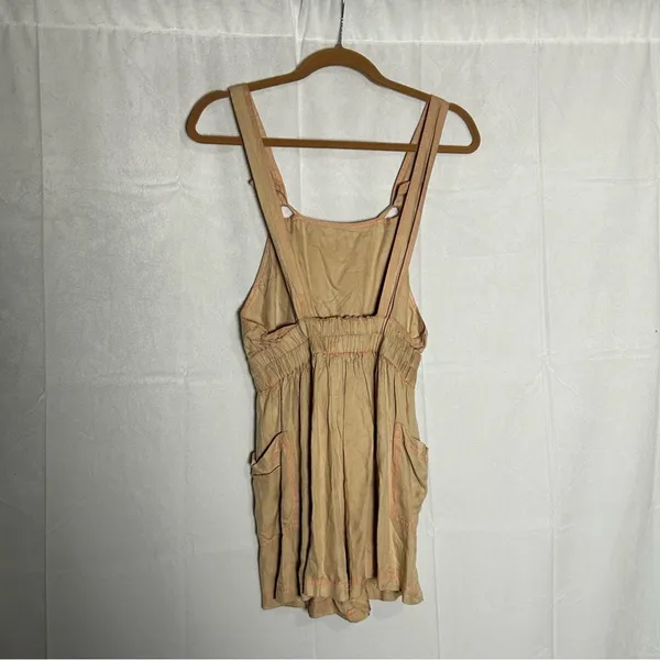NWT ASOS Tan w/ Pink‎ Stitching Shorts Overall Romper Size 4 - Image 2