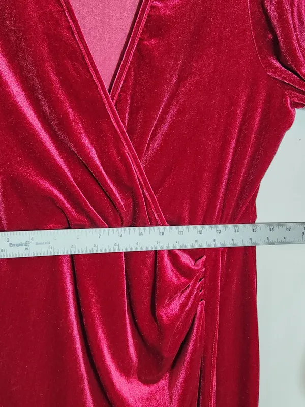 Wine Red Velvet Bodycon Formal Dress Size XXL - Image 8