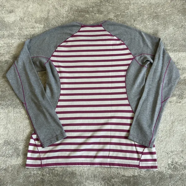 Patagonia Shirt Womens Medium Capilene 3 Midweight Crew Baselayer Top Striped - Image 4