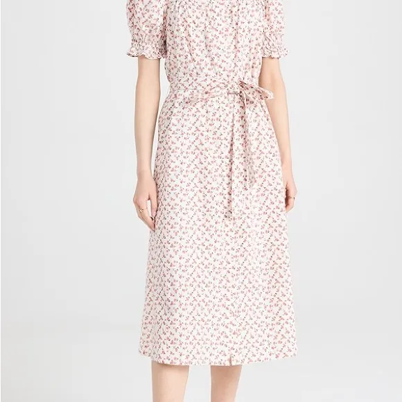 English Factory White and Red Floral Midi Dress - Image 2