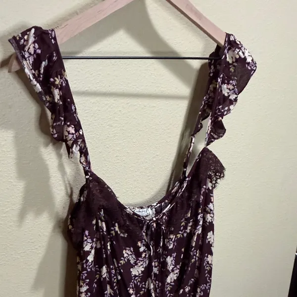 New Intimately Free People Take It Away XL Burgundy Floral Lace Bodysuit - Image 7
