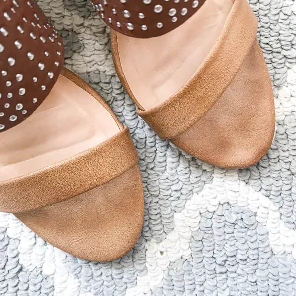 Francesca’s studded cognac block heel mule sandal Brown Size 7.5 - Image 5