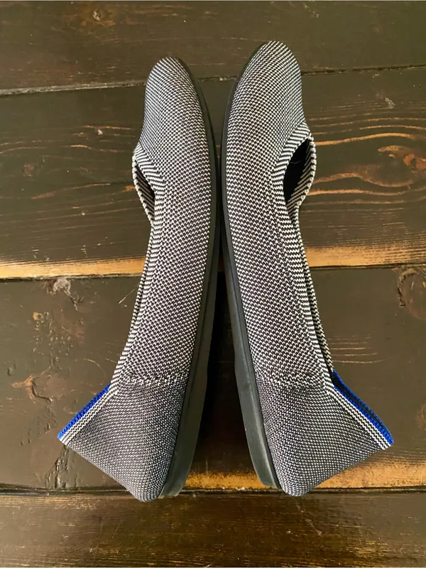 Rothy's Navy and White Knit Ballet Flats with Blue Trim - Image 7