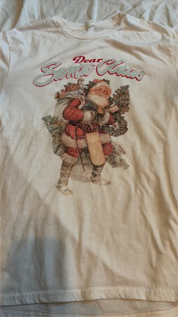dear Santa Claus white Tshirt Size M - Image 2