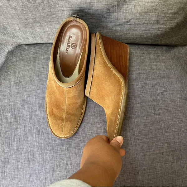 Cole Haan Suede Mules SZ 7.5B - Image 2
