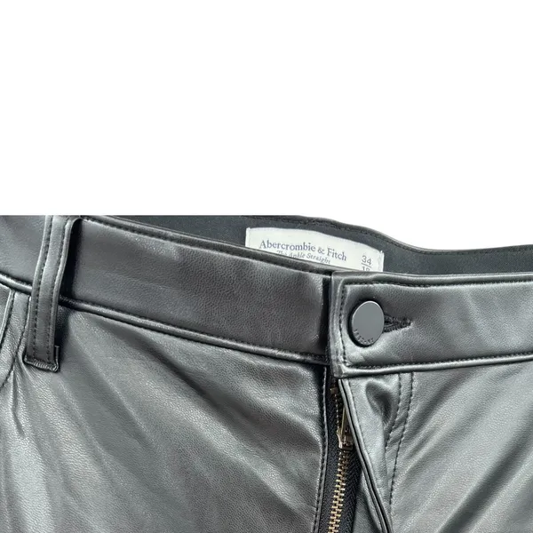 Abercrombie Vegan Leather Ankle Straight Pant Ultra High Rise Black Size 34‎ 18S - Image 6
