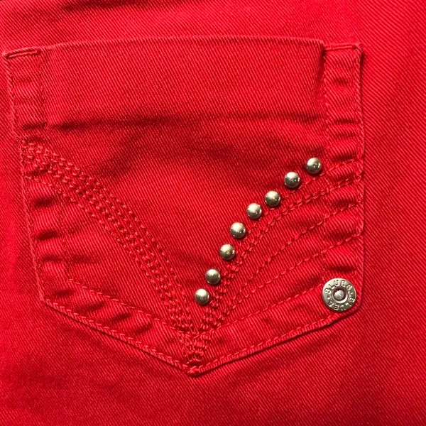 Baccini Red Jeans Bootcut Embellished Pockets Size 6P‎ Petite Y2K Denim - Image 9
