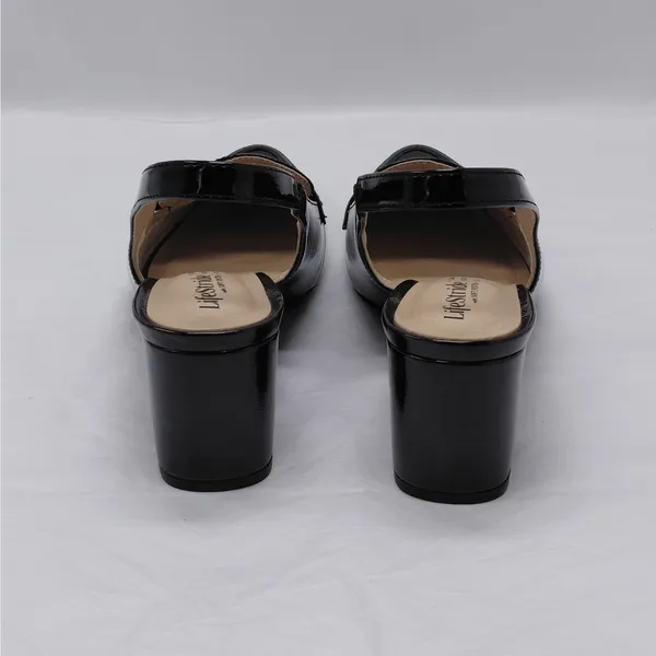 LifeStride Womens Angel Slingback Loafer Pump Sz 6.5 M Black Patent Office Shoe - Image 12