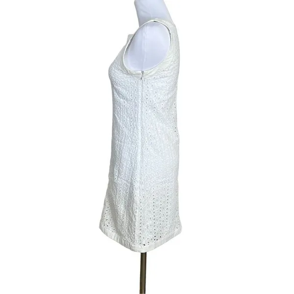 Francesca's Sleeveless Eyelet Lace White Lined Sheath‎ Dress SMALL Vanilla Girl - Image 2