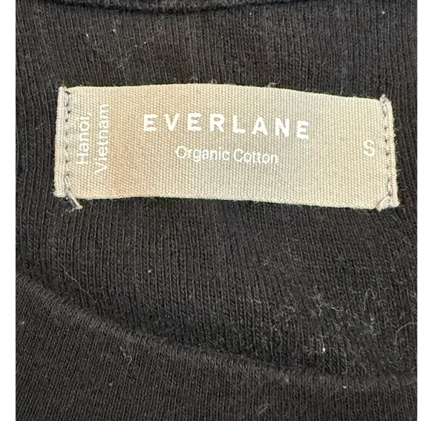Everlane Black Organic‎ Cotton Ribbed Short Sleeve Crew Neck Tee Shirt Small - Image 4