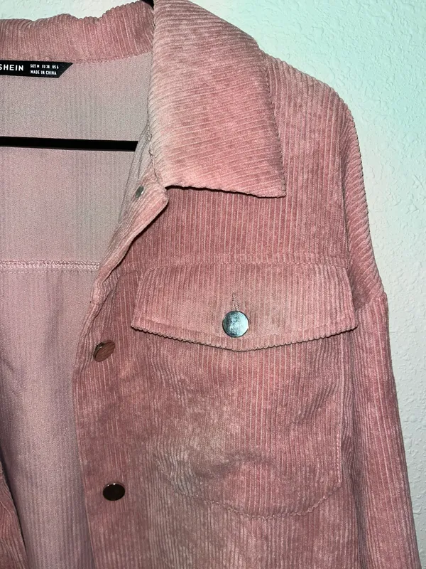 SheIn Pink Corduroy Shacket - Image 5