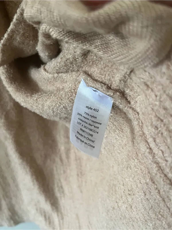Barefoot Dreams Cozy Cardigan Tan Beige Womens Large Soft Knit Lounge Cozy - Image 5