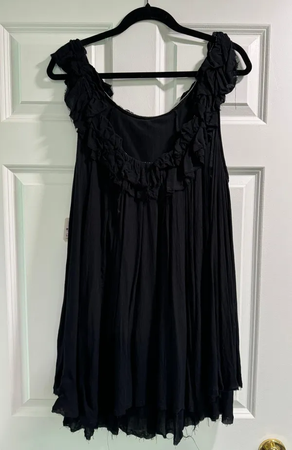 Free People Black Ruffle Dress - Image 2
