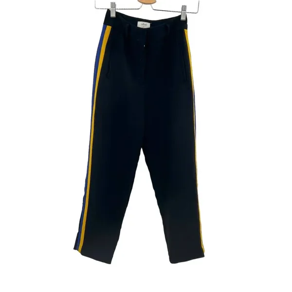 Aritzia Wilfred Jallade Trouser Pants Black Blue‎ Yellow Stripe Size 0 - Image 3