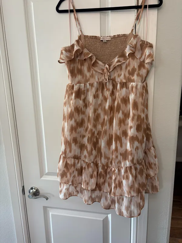 Brown Print Dress - Image 3