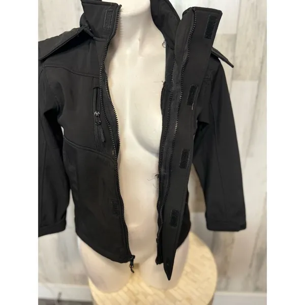 Reebok Black Softshell Jacket Women’s Small Hooded Zip-Up Athletic Outerwear - Image 8