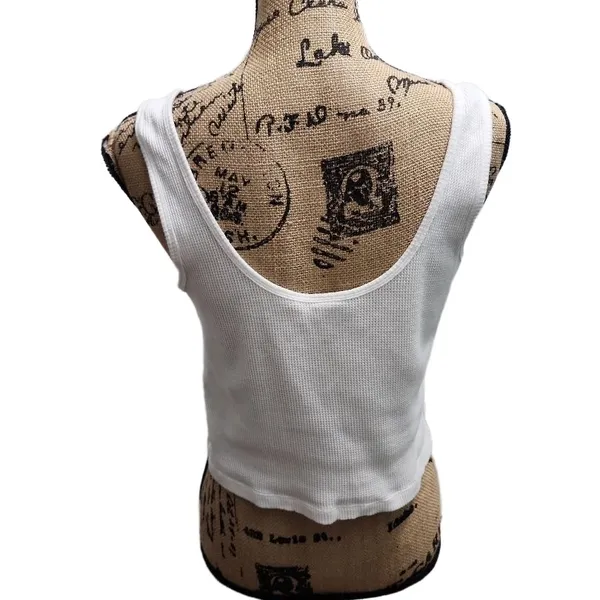 OLD NAVY Tank Top Womens Size L White Waffle Knit Scoop Neck‎ Back Casual Basic - Image 4