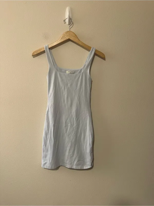 Aritzia Babaton Contour Squareneck Mini Dress glimmer light blue XS style 83055 - Image 7