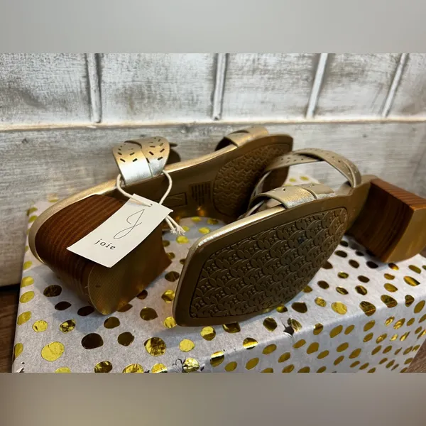 NWT JOIE Soft Gold Heeled Sandal‎ Society size 9.5 - Image 6
