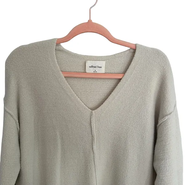 Aritzia Wilfred Merian Hush Knit V-Neck Sweater In Cream XS Classic Neutral - Image 6