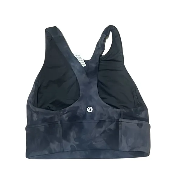Lululemon Women's Black Tie-Dye Sports Bra Size 4 Standard Reversible High Neck - Image 8
