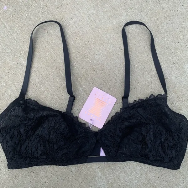 Savage X Fenty Large Black Lace Fast Lane Fashion Bralette - Image 5
