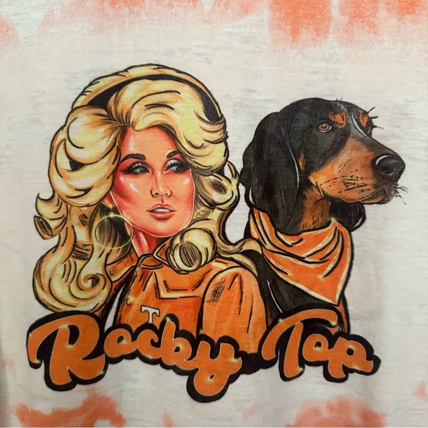 Tie Dye Tennessee Vols Dolly & Smokey Graphic Tee - Image 2