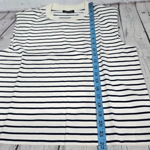 J. Crew Structured muscle T-shirt in stripe mariner cotton‎ M NWT - Image 7