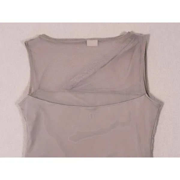 Abercrombie & Fitch Sheer Mesh Draped Tank Top Size S Beige Ruched Going Out - Image 6