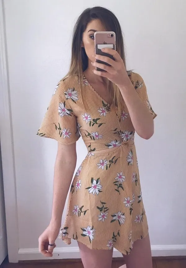 Large yellow Floral Dress - Image 4