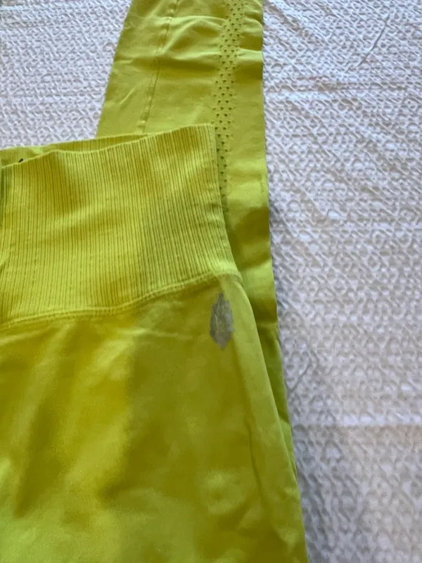 Free people neon yellow leggings S women - Image 4