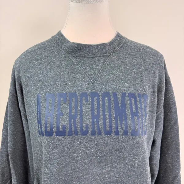 Abercrombie & Fitch Soft AF Collection Gray Balloon Sleeve Logo Sweatshirt Small - Image 4