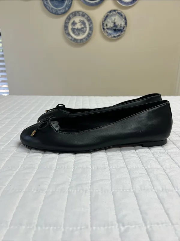 Madewell The Hester Flat in True Black Leather Size 8.5 - Image 7