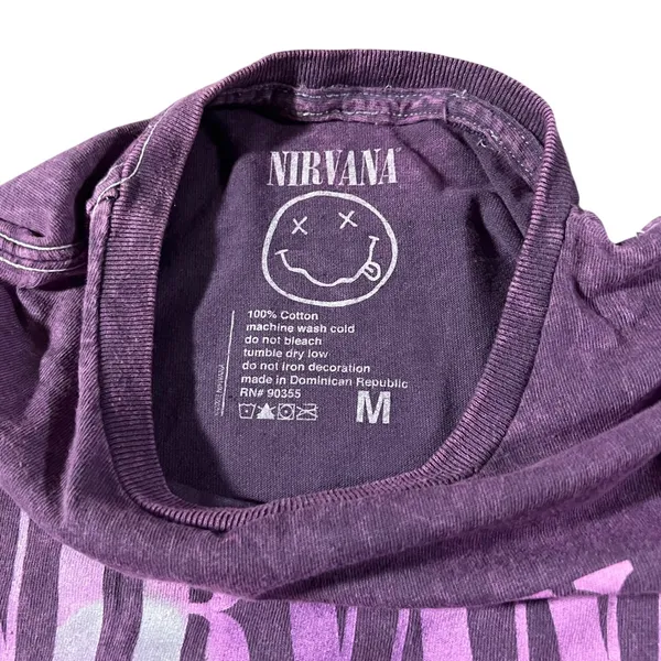 Nirvana T-Shirt Women M Purple In‎ Utero Live 93 Tour Graphic Mineral Wash Tee - Image 2