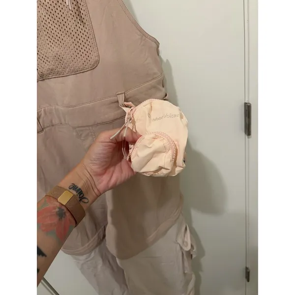 Outdoor Voices Cream RecTrek Hiking Overalls Zip Off Gorpcore Jumpsuit Size S - Image 2