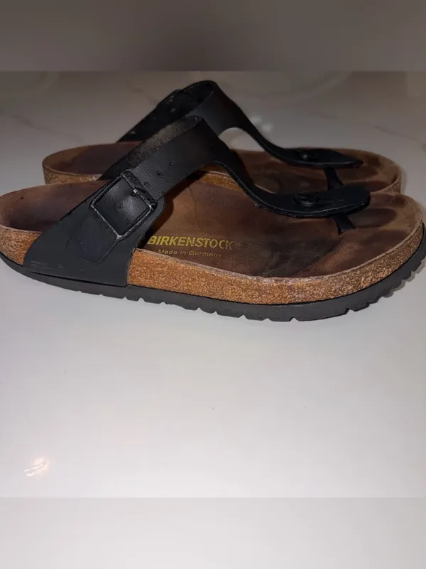Birkenstock Gizeh Black Birko-Flor Thong Sandals EU 38 US Women 7 Boho Classic - Image 3