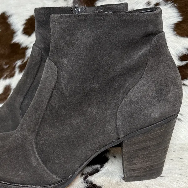 Paul Green Grey Suede Booties‎ Size 5.5 B15 - Image 2